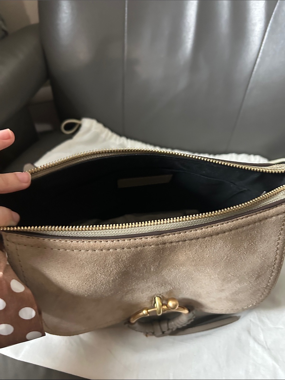 See By Chloé Taupe Suede & Leather Shoulder/Crossbody Bag - Picture 7 of 12